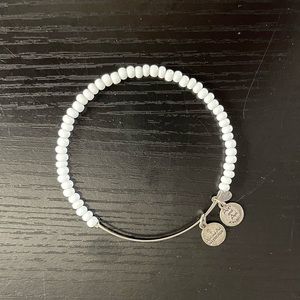 Alex and Ani silver tone white bead bracelet